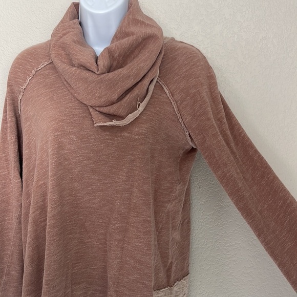Free People FP Beach Cowl Neck Cocoon cotton Pullover Top Long Sleeve OS - Picture 3 of 9